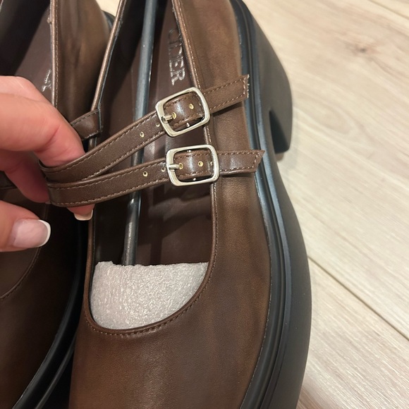 Cider Double Strap Brown Flats - Picture 3 of 6